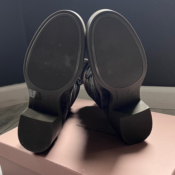 Gianvito Rossi  Block-Heel Suede Combat Boots Dark Olive size 39 - Picture 5 of 11